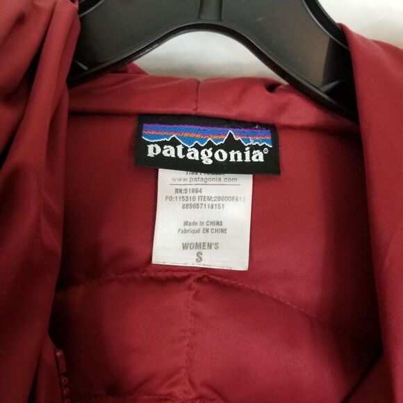 Patagonia Women Downtown Loft Jacket Down Fill Puffer Sz S Zip Up Maroon Winter - Picture 7 of 10